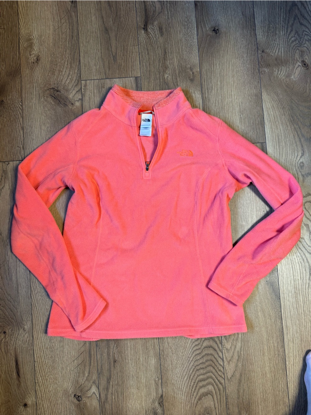 The North Face Women's Coral Pink Quarter-Zip Fleece Pullover lightweigh